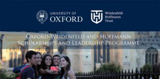 The Oxford-Weidenfeld and Hoffman Scholarship and Leadership Programme 2019 in UK