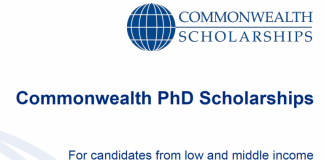 Commonwealth PhD Scholarships (for low and middle income countries